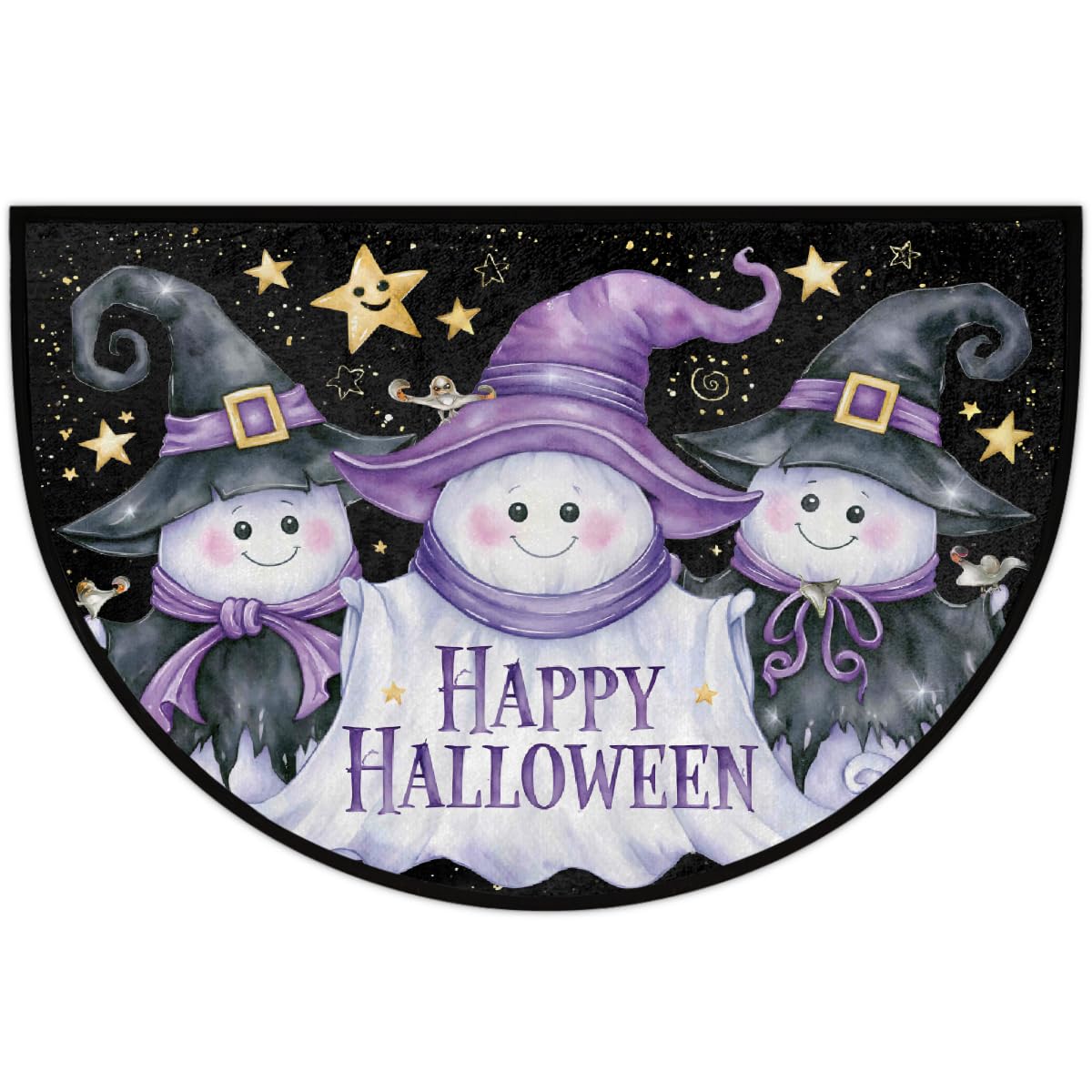 Halloween Half Round Door Mat Outdoor Welcome Entrance Doormat A8 (B-18 Halloween)
