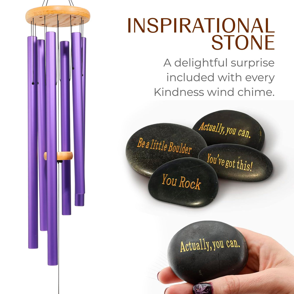 UpBlend 41" Purple Aluminum Wind Chimes for Outside (41")