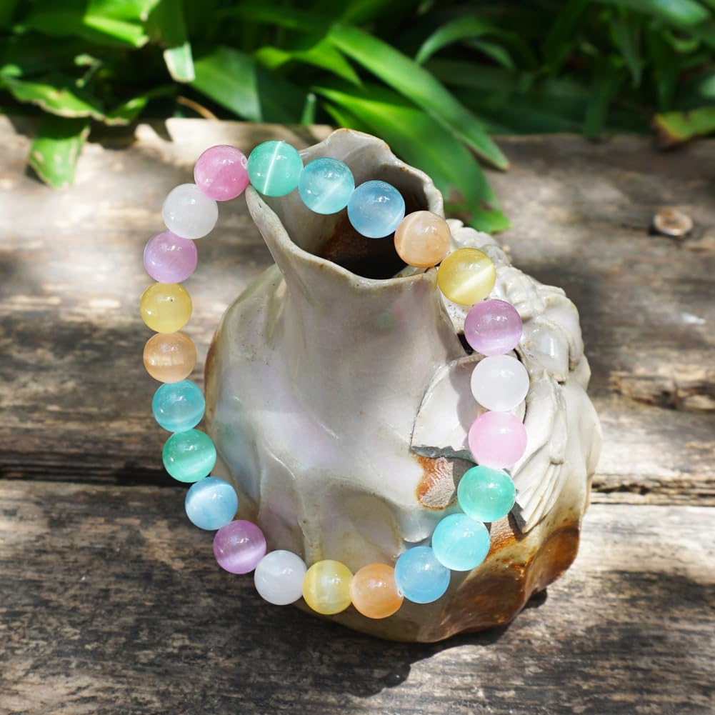 8mm Rainbow Selenite Bracelet (8mm Rainbow Selenite Bracelet)