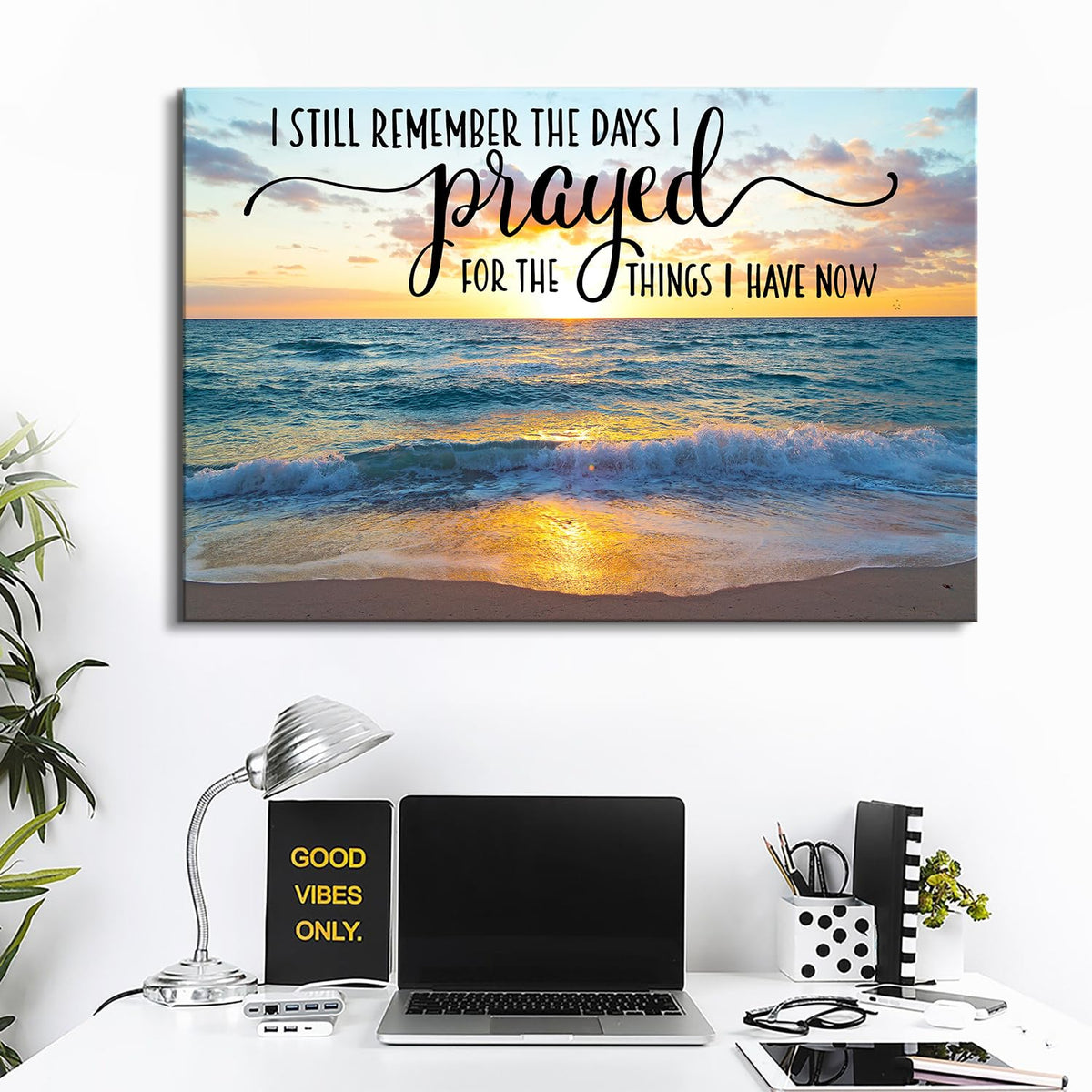 Large Christian Scripture Wall Art Ocean Decor Bible Verses Canvas Prints Pictures Sunset Beach Painting Seascape Poster Natural Modern Artwork for Kitchen Living Room Home Decoration 24x36" (36"L x 24"W / BibleVerse)