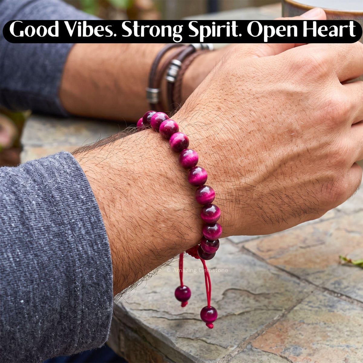 Pink Tiger Eye Bracelet (Pink Tiger Eye)