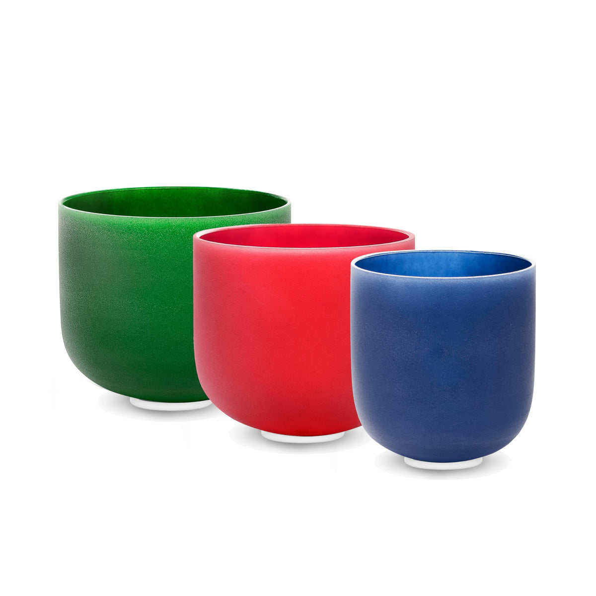 6 8 Inch 432Hz Chakra Set of 3 Color Crystal Singing Bowls (6-8 inch / 432Hz Set of 3 Color (8"F+7"C+6"A))