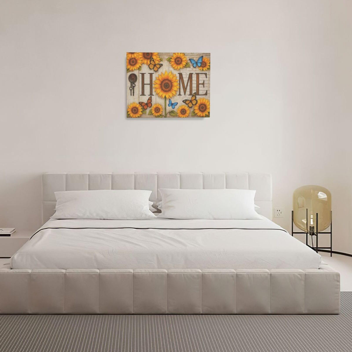 Farmhouse Sunflower Wall Art Rustic Home Butterfly Canvas Wall Decor Country Floral Pictures Paintings Prints Artwork Framed Decorations For Bathroom Bedroom Living Room Gifts 20" x 16" (Home / 20"L x 16"W)