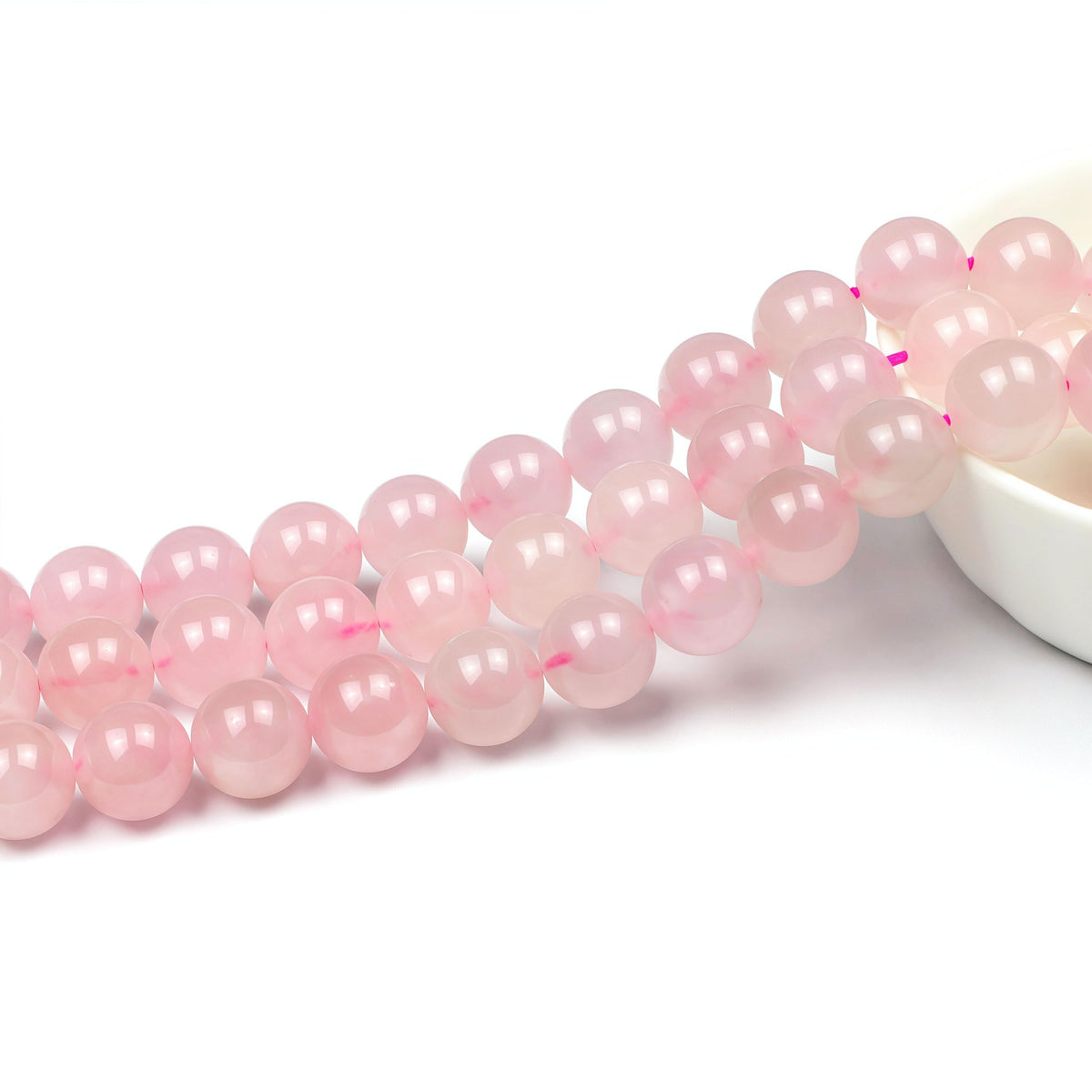 7A Pure Natural Rose Quartz Beads Round Loose Beads for Jewelry Making DIY Bracelet 15" (Rose Quartz / 4mm)