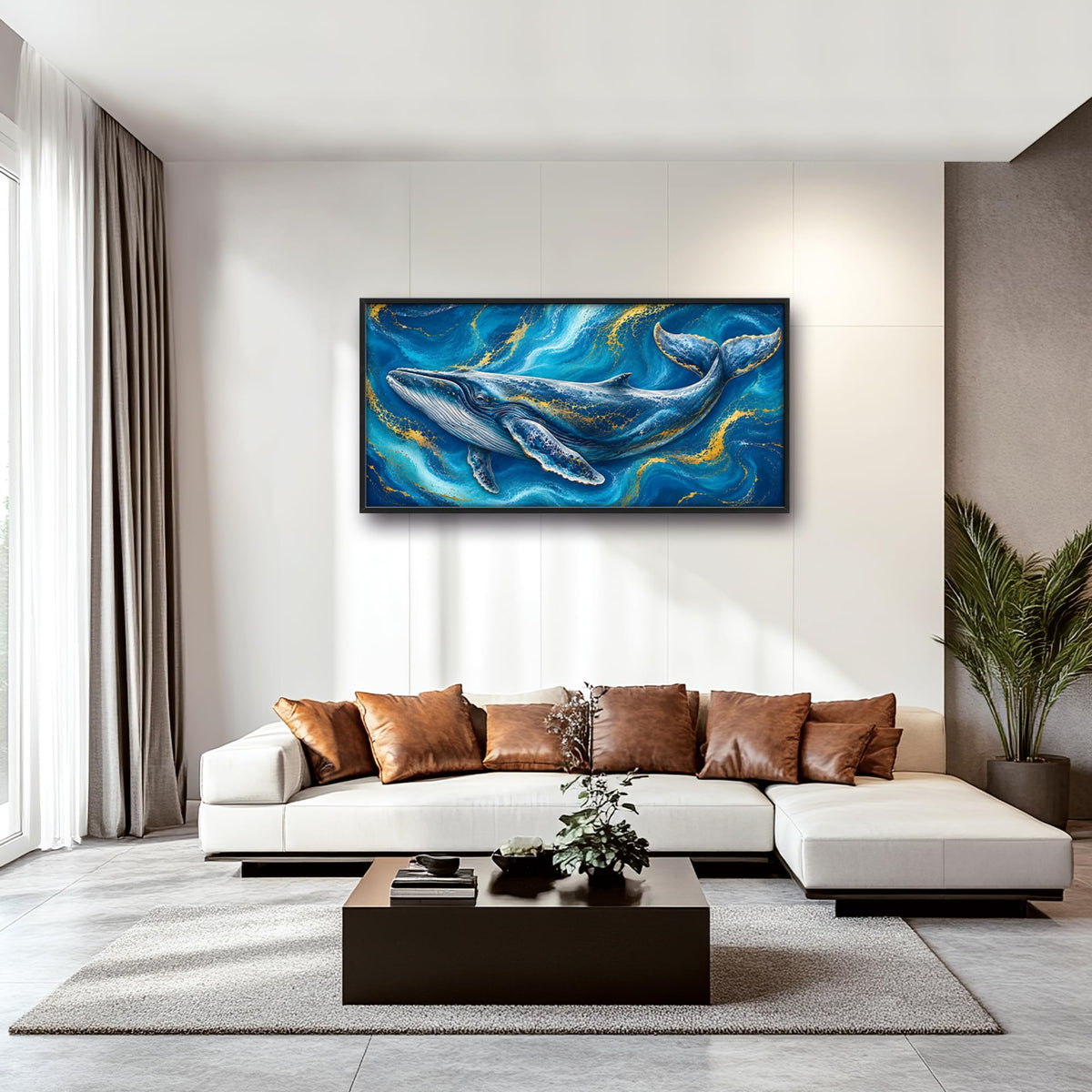 Humpback Whale Large Wall Art (whale / 60"L x 30"W)