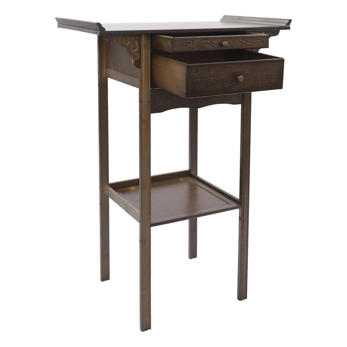 Altar Table Modern Tribute Platform Table Meditation Tables with Storage Drawers Porch Tables with Pull (25.98*15.75*39.37in)
