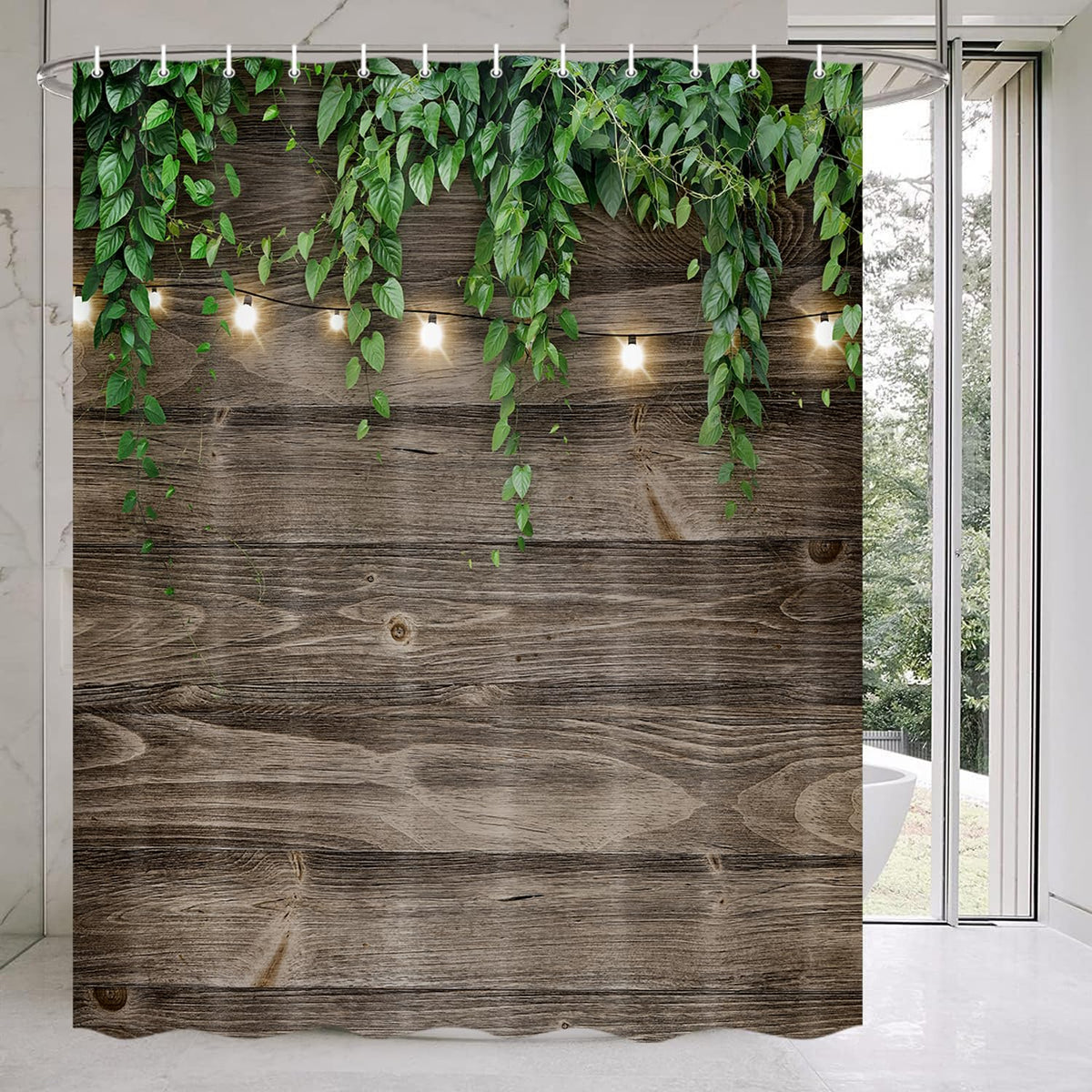 Rustic Outdoor Wall Shower Curtain (Grey / 72"W x 84"L (Pack of 1))