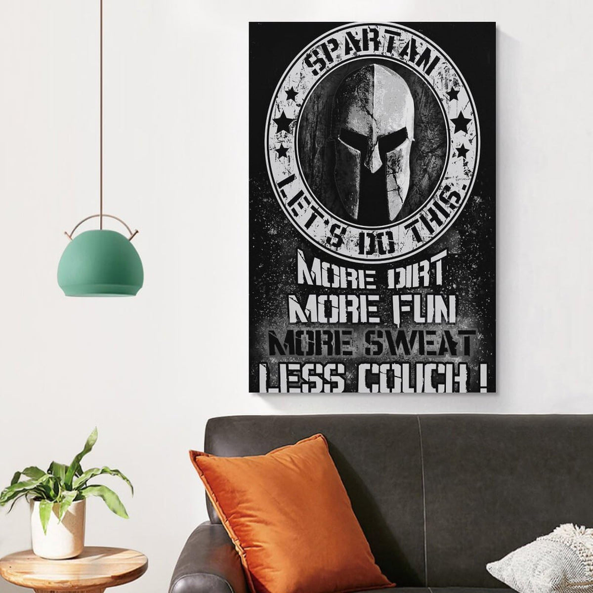 Spartan Law Never Retreat Never Surrender Warrior Shield Spear Canvas Printing Wall Art Prints Wall Decor Posters Motivational Greek Soldier Living Room Bedroom Office Gym 12x18inch (style-24 / 12x18inch(30x45cm) Unframe)
