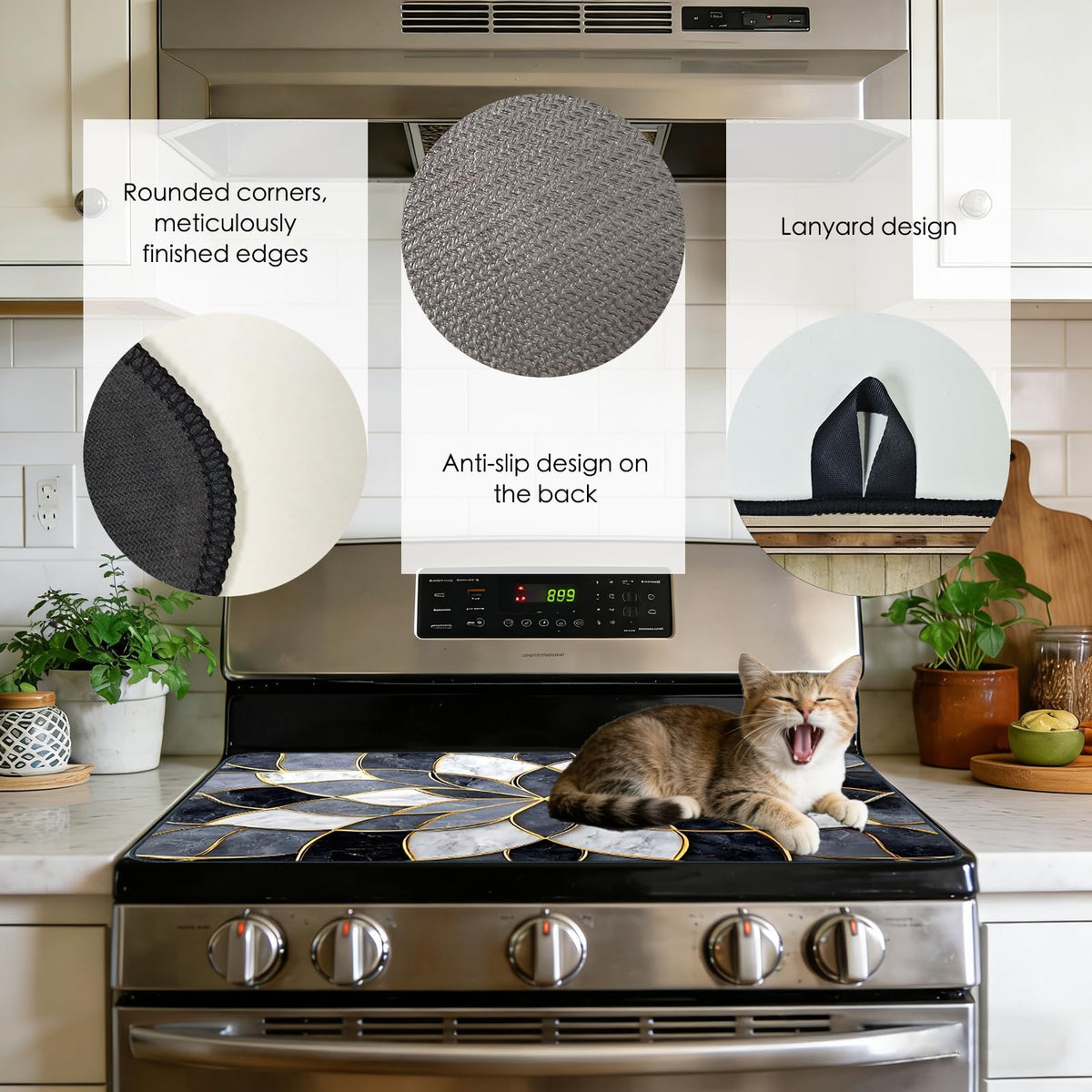 Marble Gold Stove Top Cover (Yel98931)