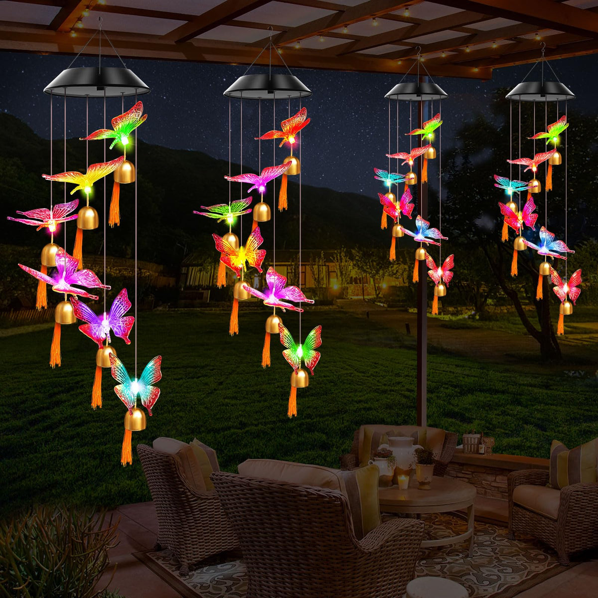 Solar Wind Chimes Color Changing Lights