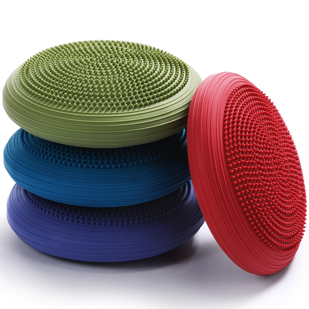 4 Pcs Wiggle Seat Inflated Wobble Cushion for Kids (Retro Color)