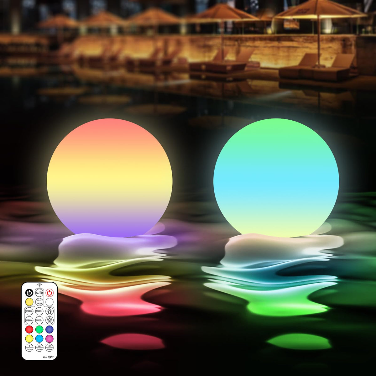 3 inch Floating Pool Lights (3-inch 2pack)