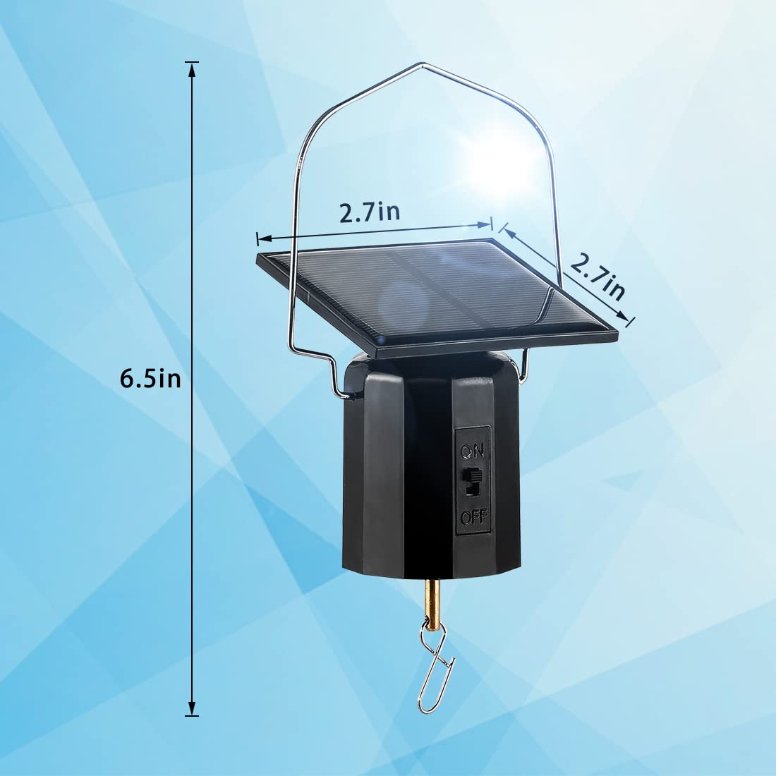 Solar Powered Wind Spinner Motor (Dark Black / Solar Motor)