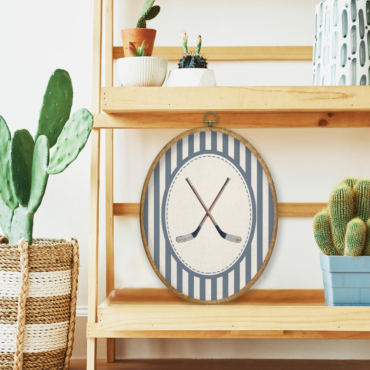 Vintage Hockey Nursery Oval Wall Art Decor Products (Colour08)