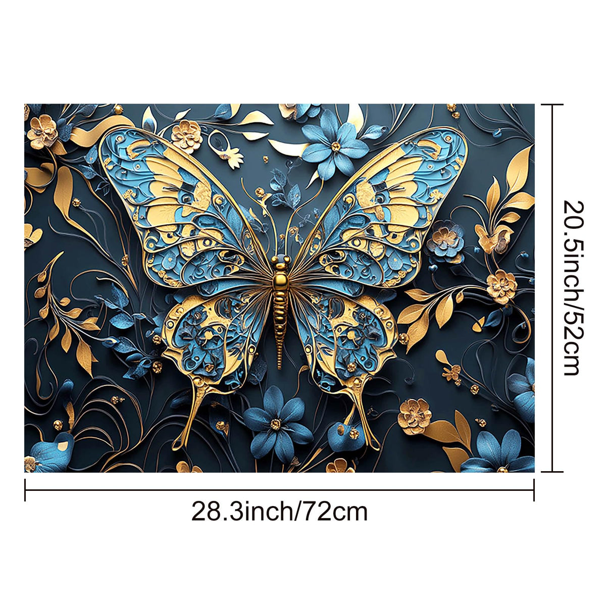 Blue Gold Butterfly Stove Top Cover 28x20 Diatomite Mat