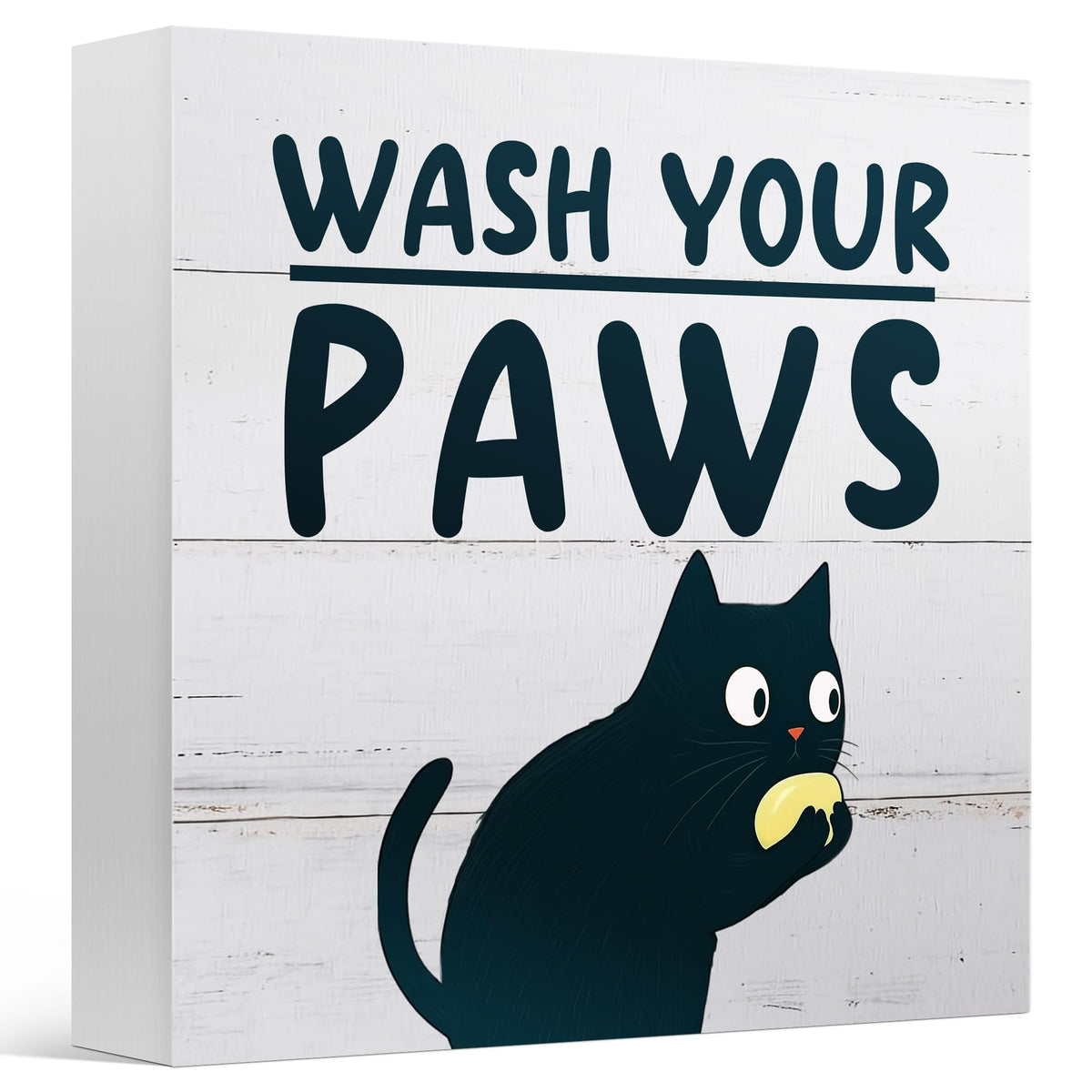 Funny Bathroom Cat Decor for Washroom Basin Farmhouse Toilet Table (Green)