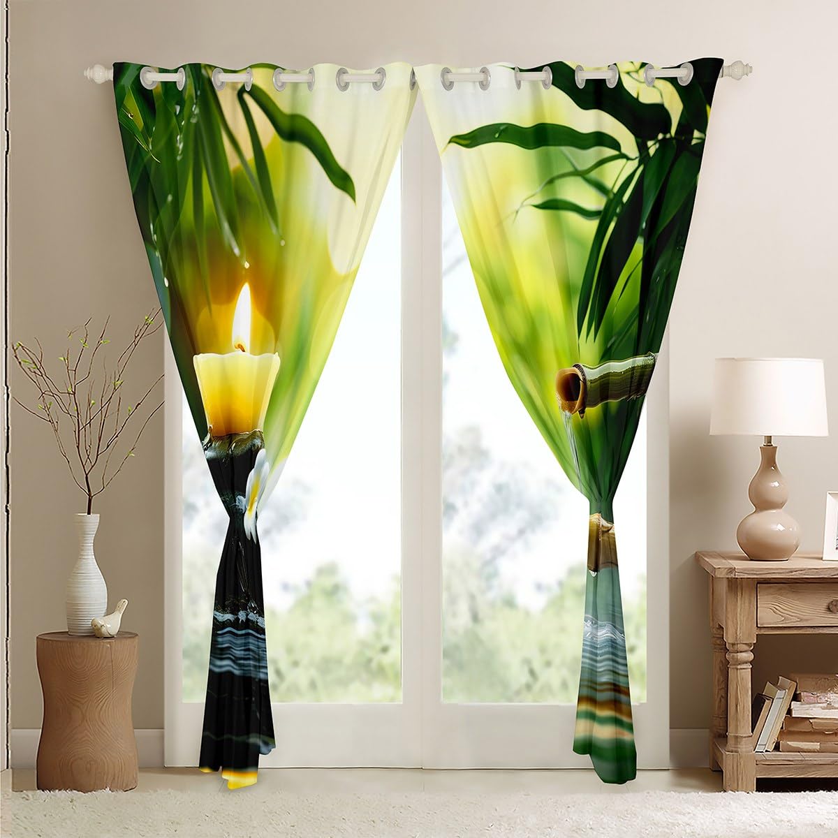 Zen Stones Darkening Curtain Bedroom 2 Panels 52 x 96 Inch Blackout (Multi 5 / 52"W x 96"L (Pack of 2))