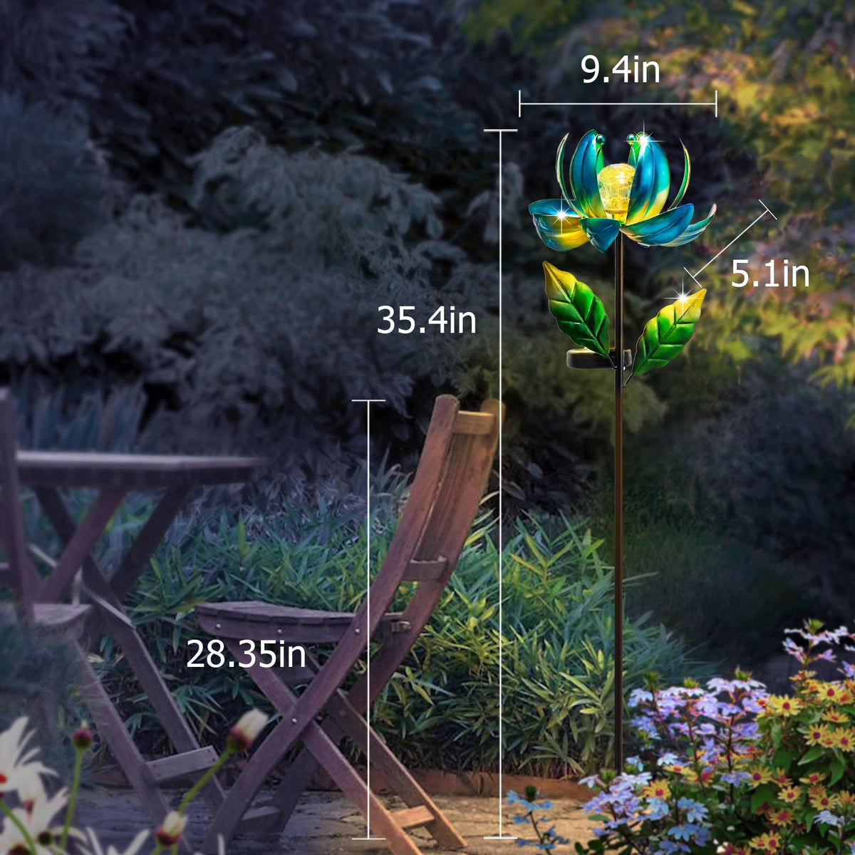 Solar Yard Lights Wind Spinners (Blue-standard)