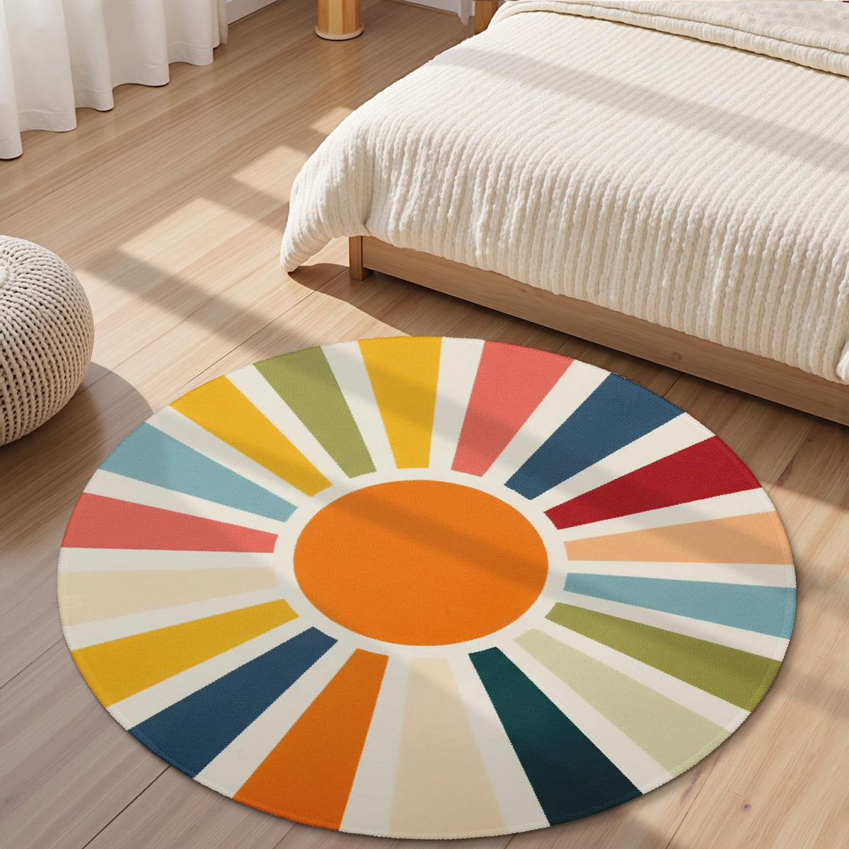 Boho Sun Round Area Rug 4ft (Daily-rainbow / 4' (Round))