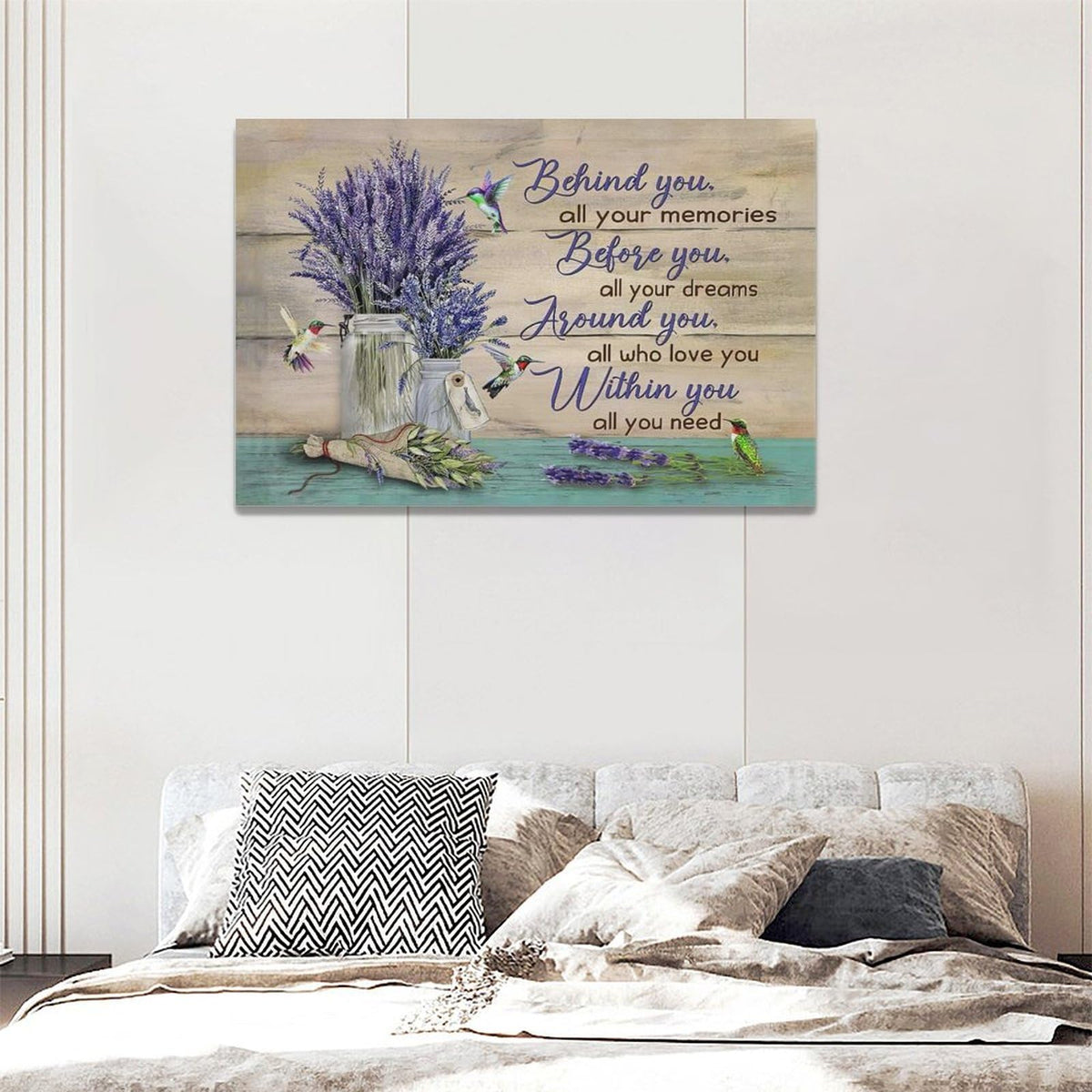 Lavender Wall Art Lavender Pictures Wall Decor Purple Floral Canvas Prints Flower Decorations Farmhouse Painting Framed Country Artwork Office Home Decor For Bathroom Bedroom Dining Living Room 24"x16" (Lavender / 24L" x 16W")