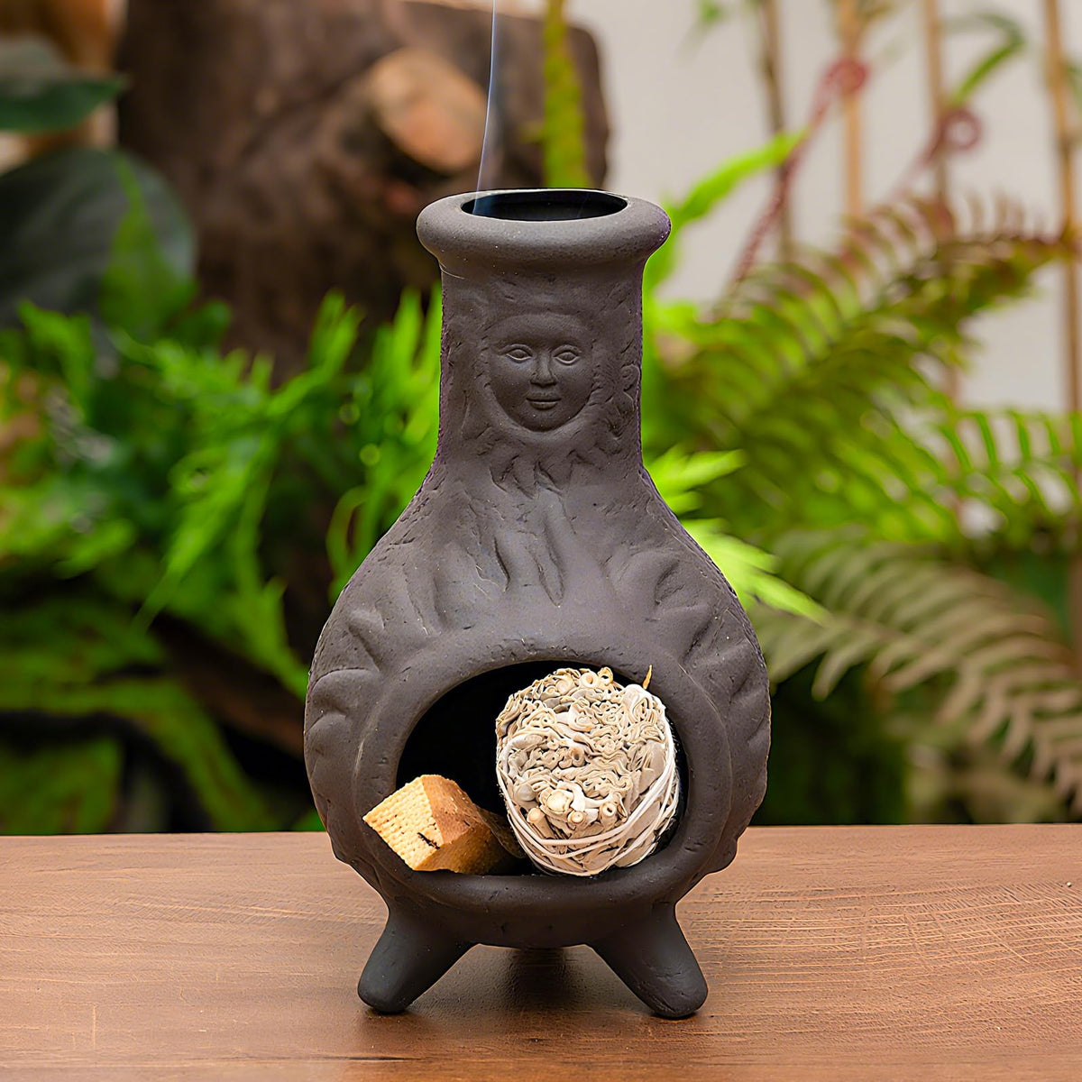 Sun Face Palo Santo Holder (Black -Sun Face Palo Santo Holder)