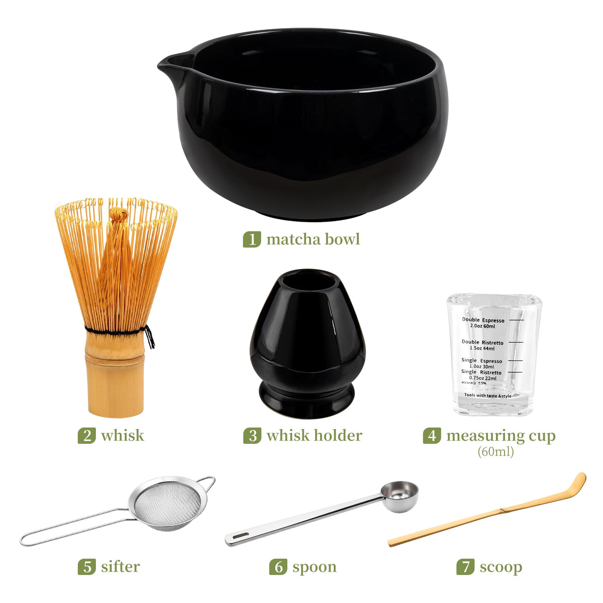 Matcha Whisk Set Black (Black)