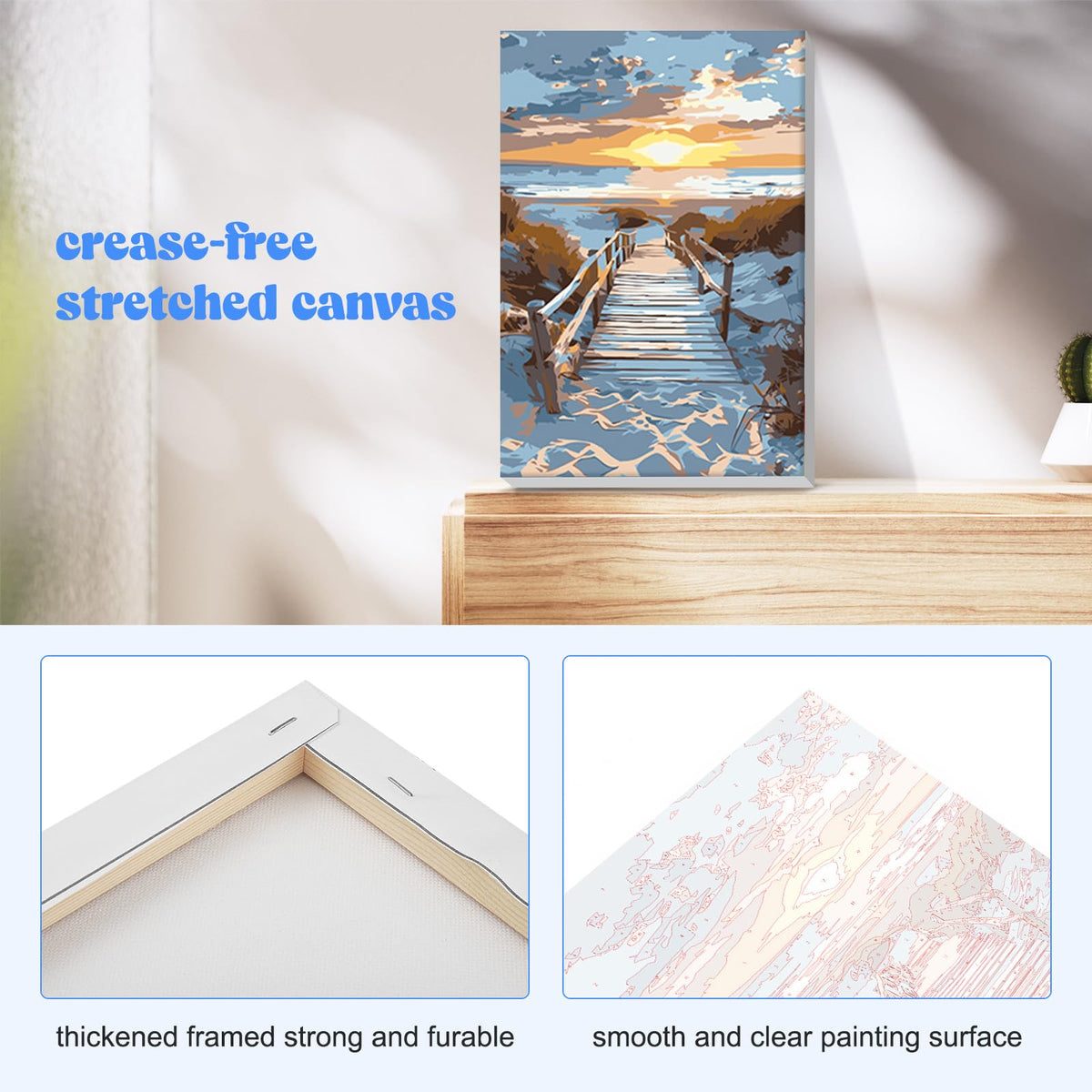 Beach Paint by Numbers Kit with Frame for Adults