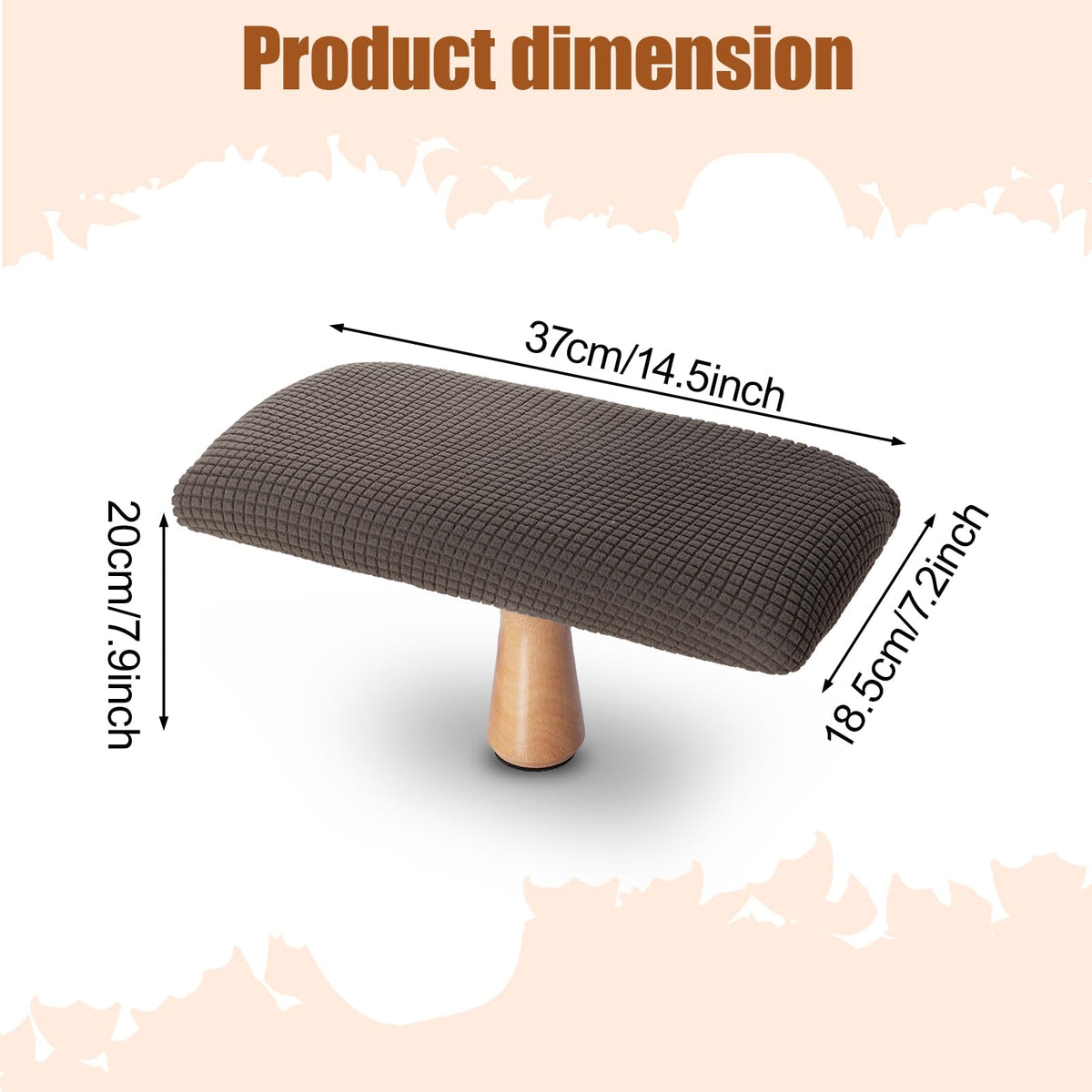 Meditation Bench Kneeling Stool Foldable Wooden Prayer Seat (Brown)