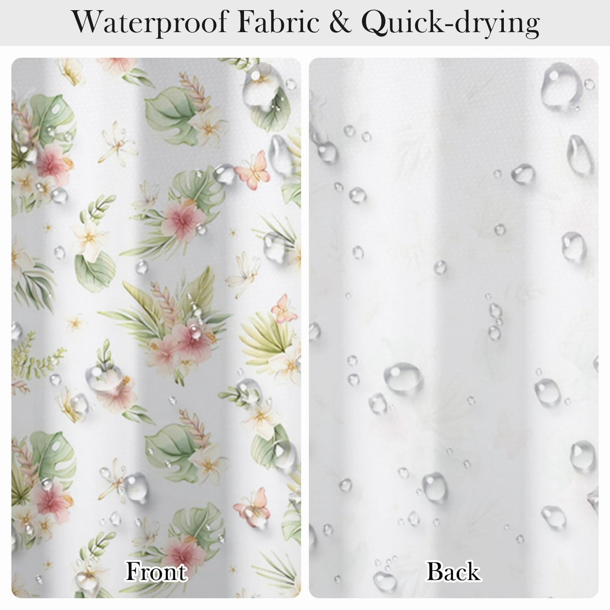 Tropical Floral Shower Curtain 71x74 Inch (Floral-m)