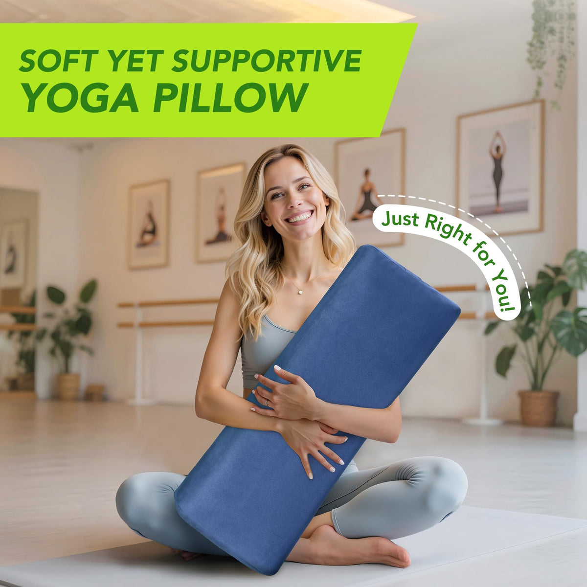 Yoga Bolster Pillow for Restorative (Blue)