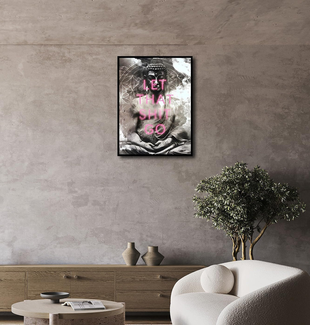 Buddha Quotes Canvas Wall Art Print (12"L x 16"W / Frame-4)