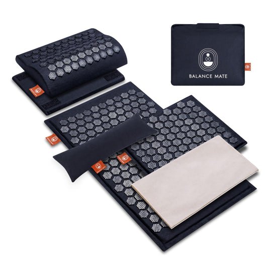 BalanceMate® Acupressure Mat Set with 6 (Deep Black)