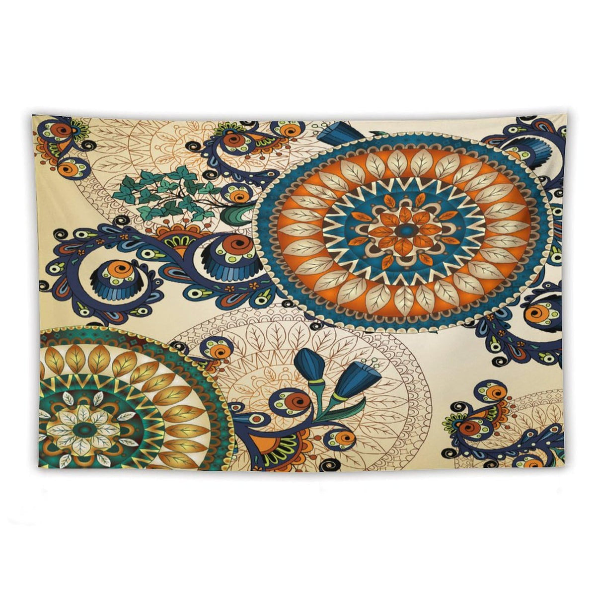 Bohemian Flower Tapestry Wall Hanging Boho Mandala Floral Flowers Print Pattern Tapestries Home Decor for Living Room Bedroom Apartment Farmhouse Dorm 40"x60" (40"L x 60"W / Mandala-31)