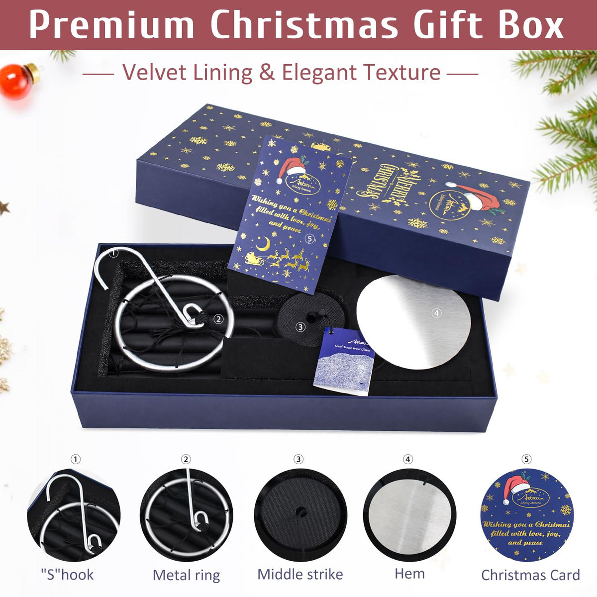 36in Memorial Wind Chimes (36”-Black-Christmas Gift Box)