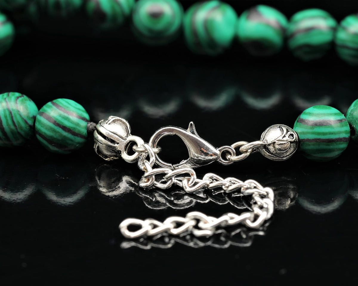 Natural Malachite Beaded Choker Necklace (Malachite / 26 Inches)