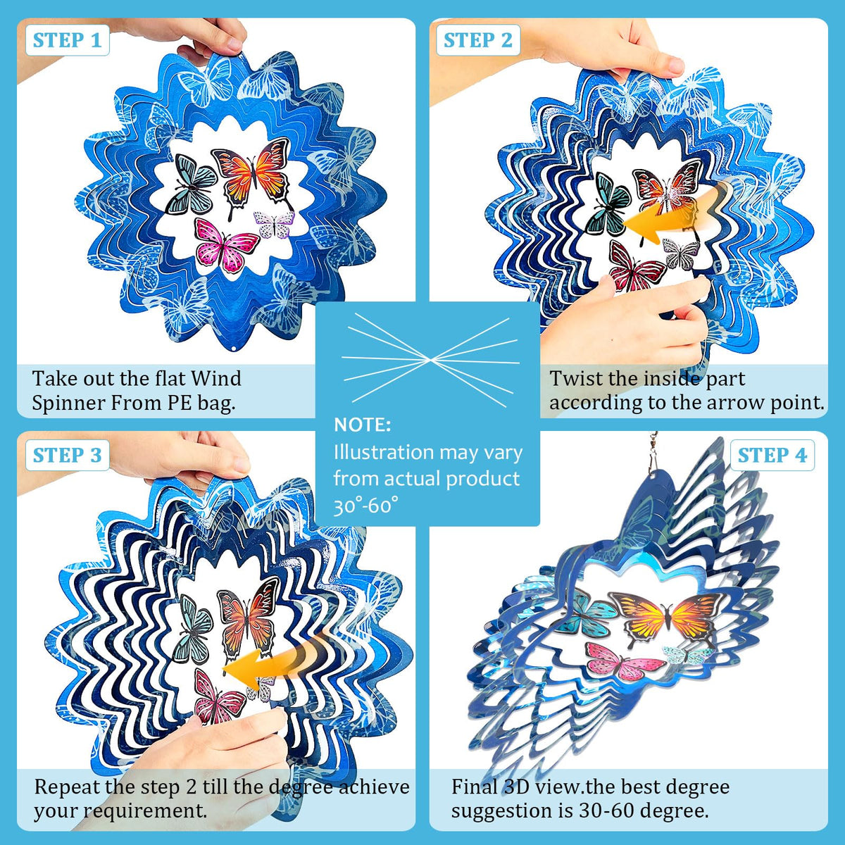 Butterfly Wind Spinners (009-2butterfly)