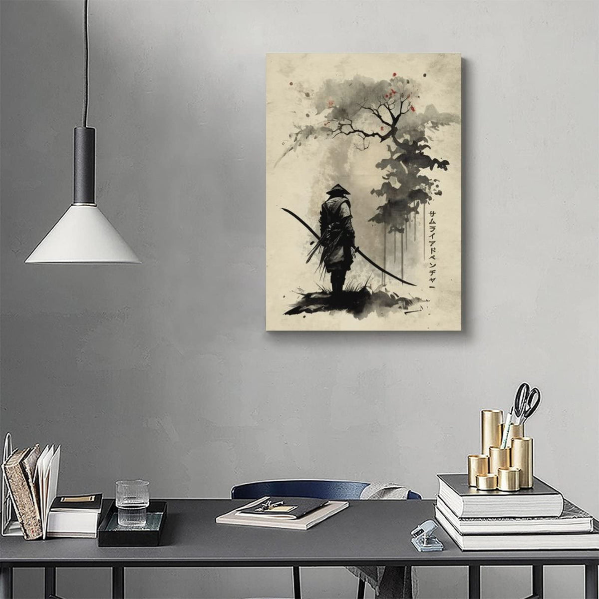 Japanese Ink Bushido Posters And Prints Samurai Journey Canvas Painting Wall Art Character Pictures Decoration Living Room Home Decor Unframed 24 x36 inches (36"L x 24"W / Unframe-9)