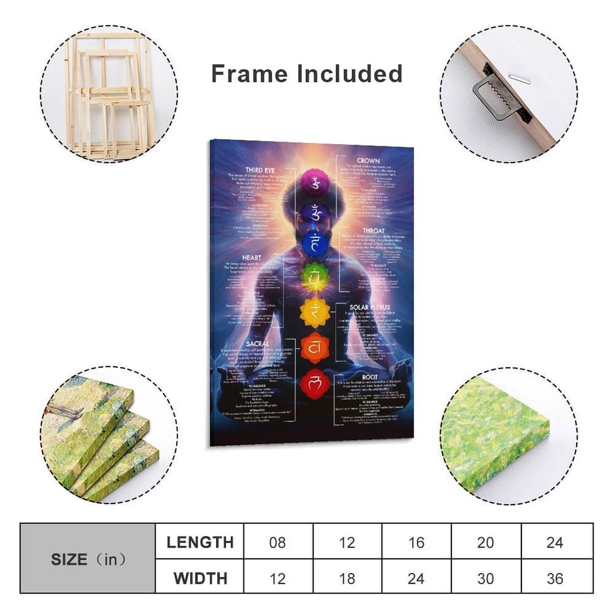 Chakra Chart Poster (16 x 24 inches / Frame-style-1)