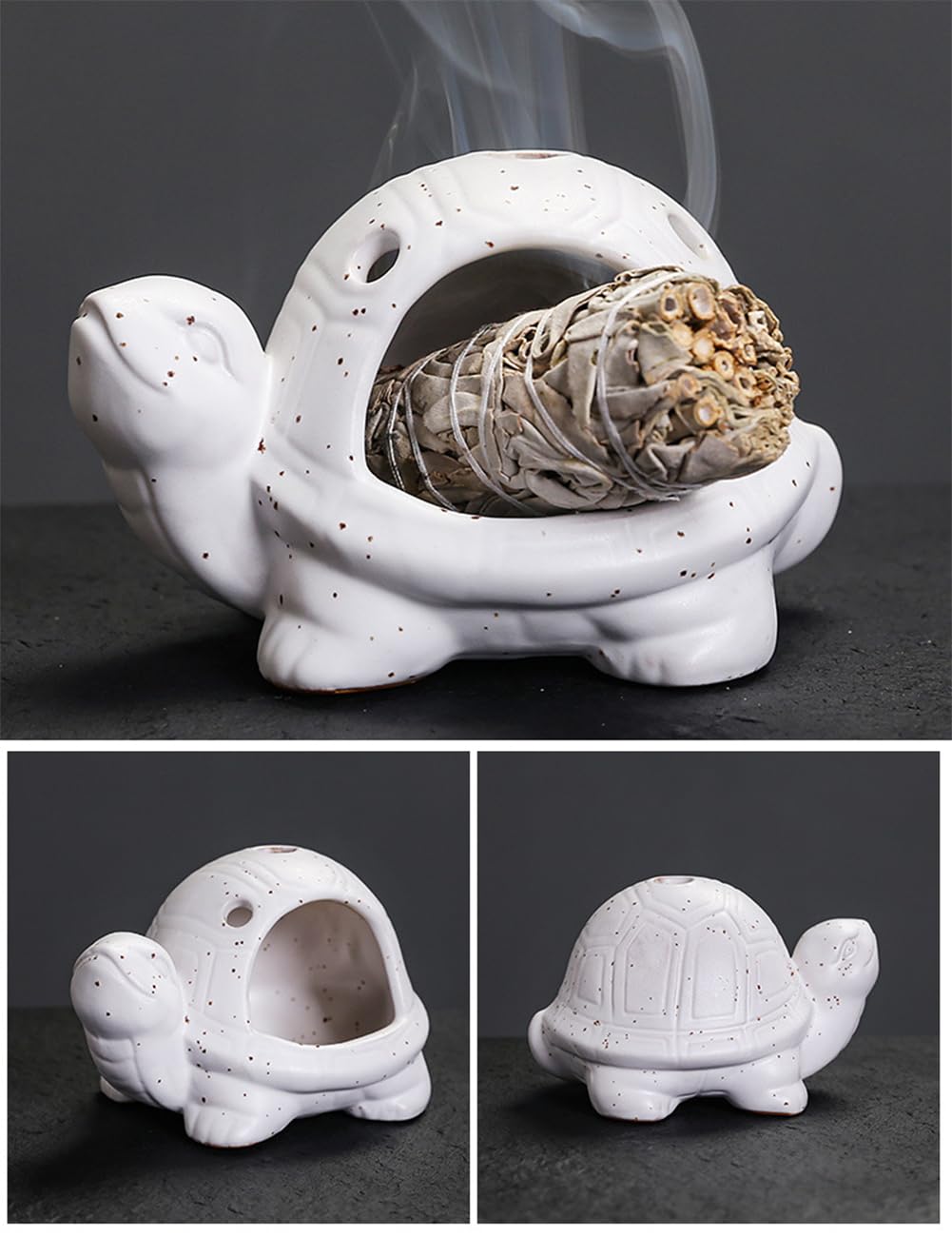 Turtle Palo Santo Holder Ceramic Palo Santo Burner Sage Holder for Burning (D)