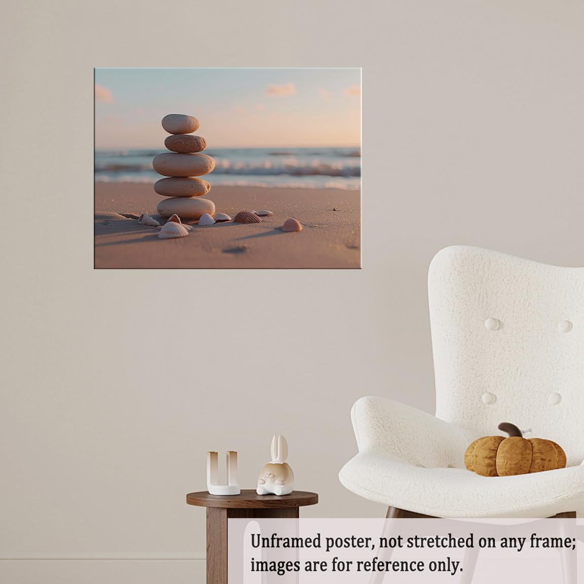 Zen Beach Stones and Shells Wall Art (Unframed-5 / 24"L x 36"W)