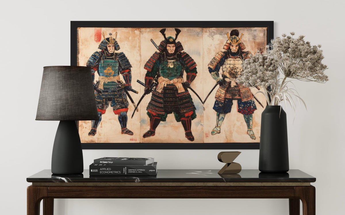 3 Samurai Framed Wall Art Print Poster (3 Samurai / 14"L x 11"W)