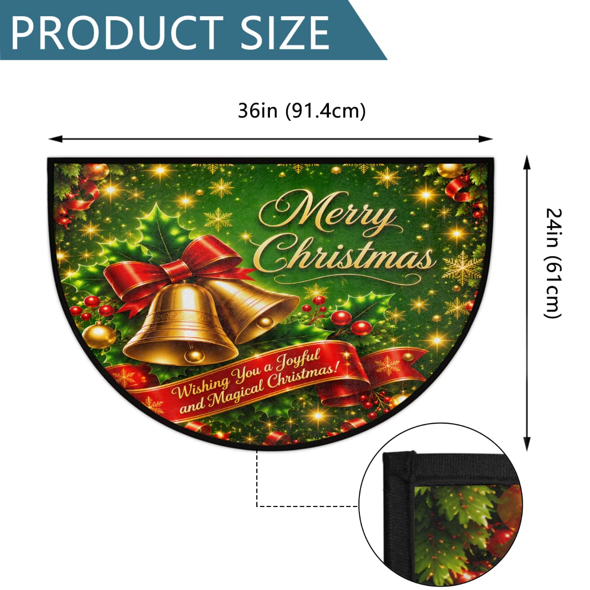 Christmas Half Round Rug Half Moon Door Mat Half Circle Rugs (Z: C-color 1)