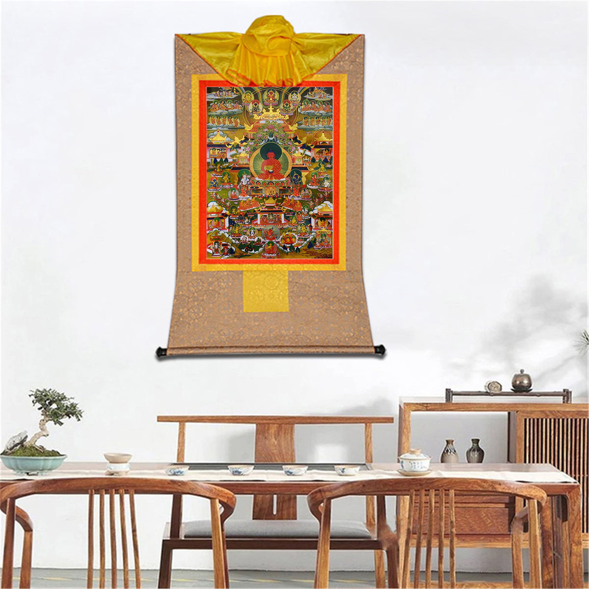 Amitabha Pure Land Thangka (Amitabha Pure Land / 33.5"L x 24.8"W)