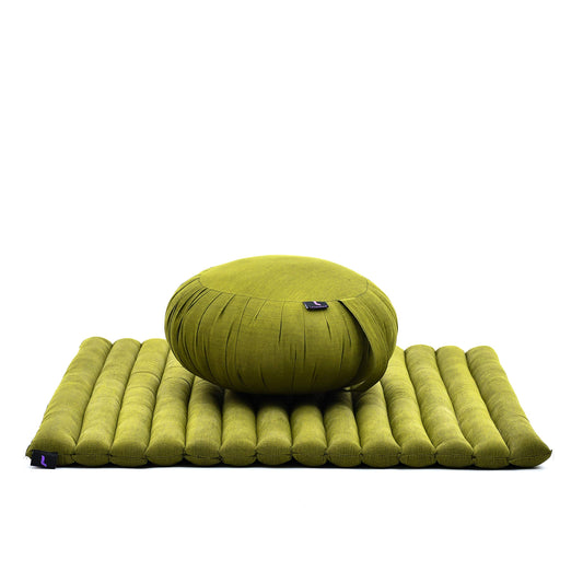 Meditation Cushion Zafu & Zabuton Set 28 x 28 inches Kapok Zazen (Cl23 - Green)