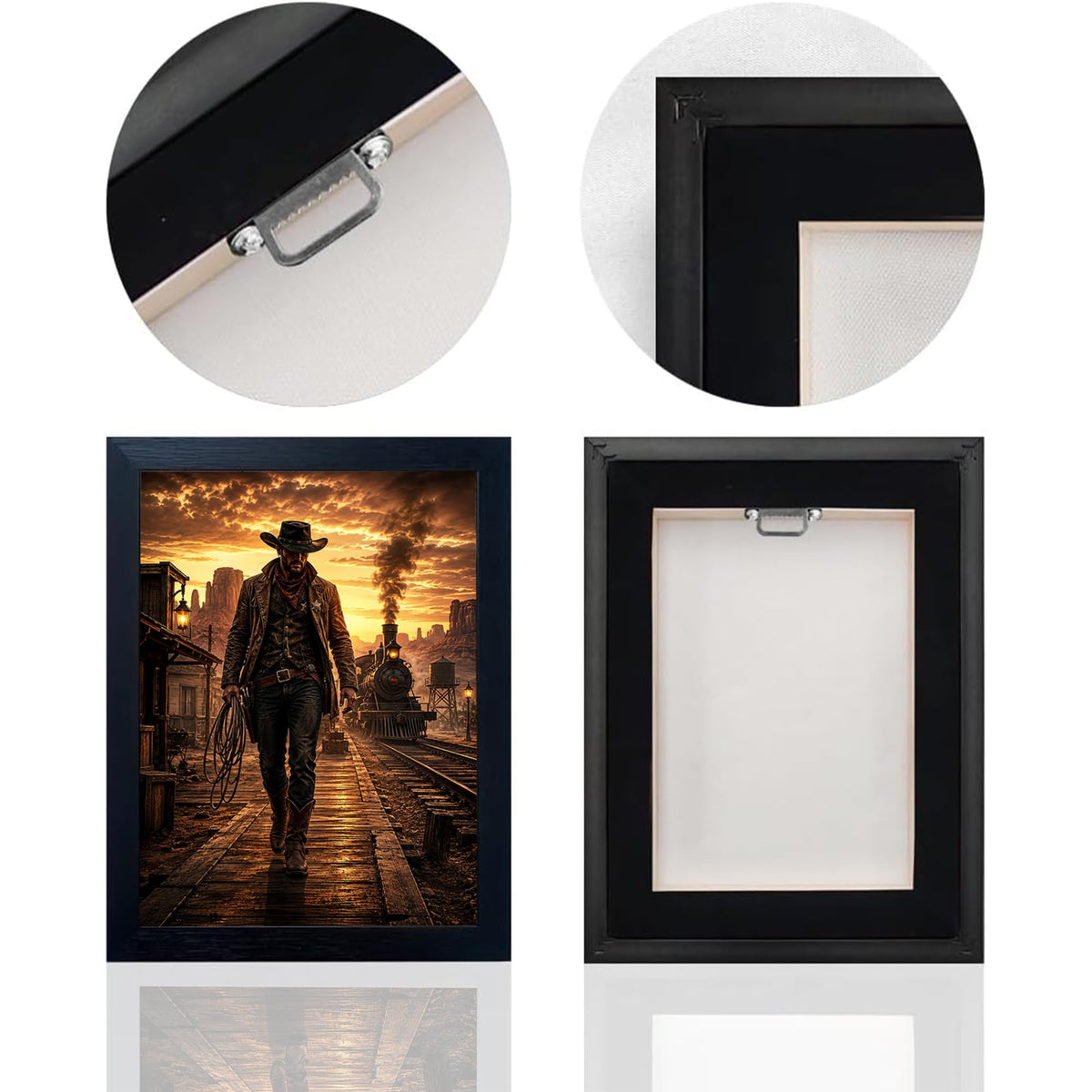 Western Cowboy Decor Wall Art (Wall Art Framed 54 / 20"L x 16"W)