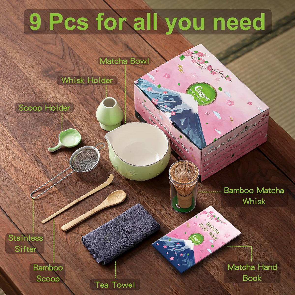 Matcha Whisk Set (Light Green)