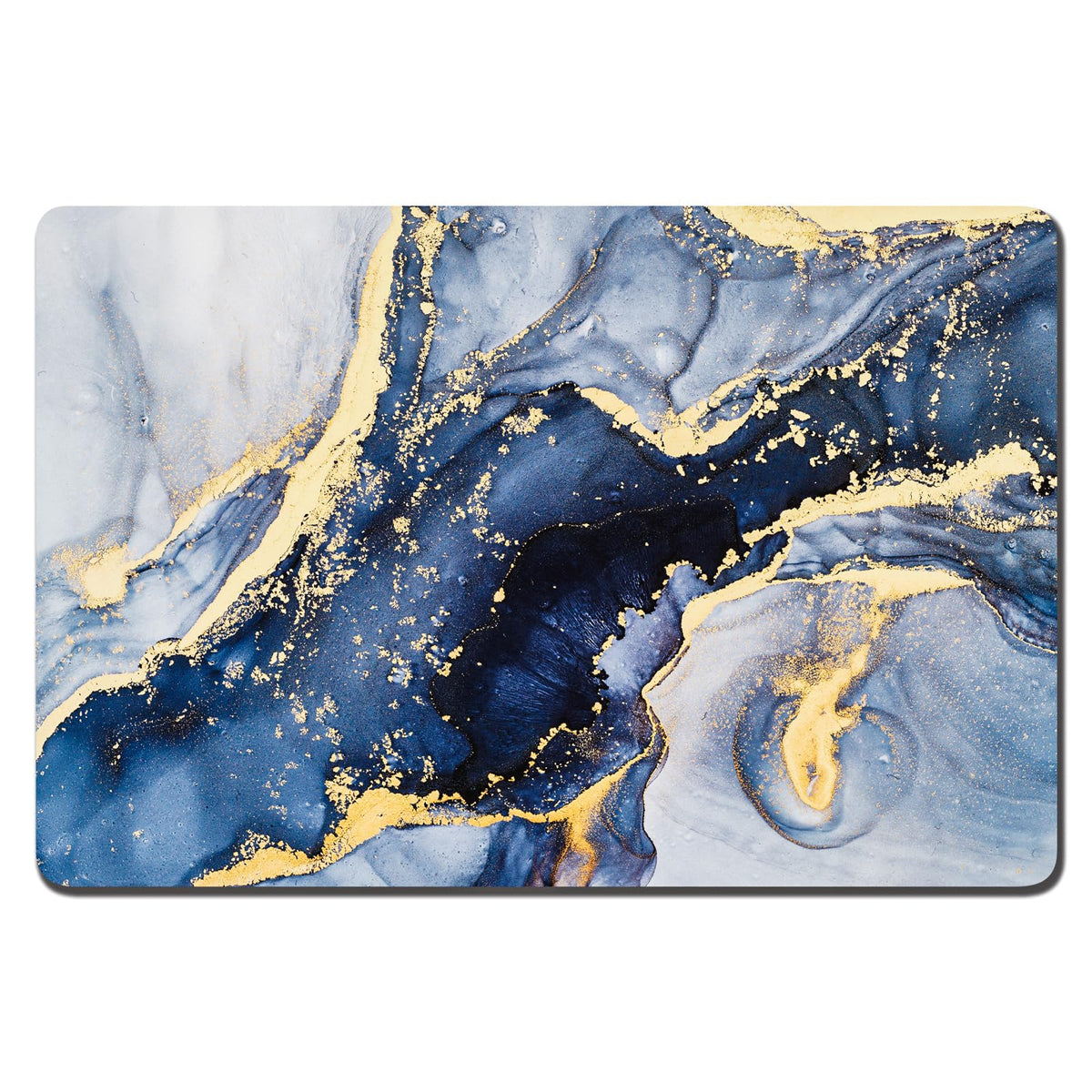 Dog Food Mat 12" x 19" Marble Absorbent Dog Cat Bowl Mat for Food and Water (Grey Gold Mable / 12"L x 19"W)