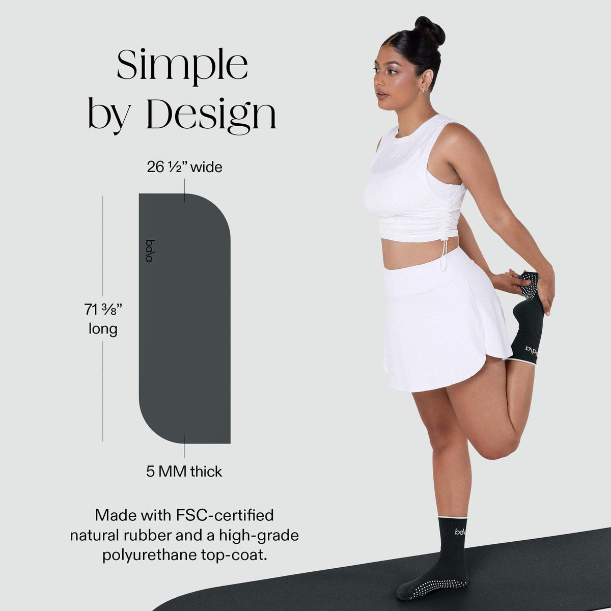 Premium Yoga Mat (Deco Mat - 5mm / Charcoal)
