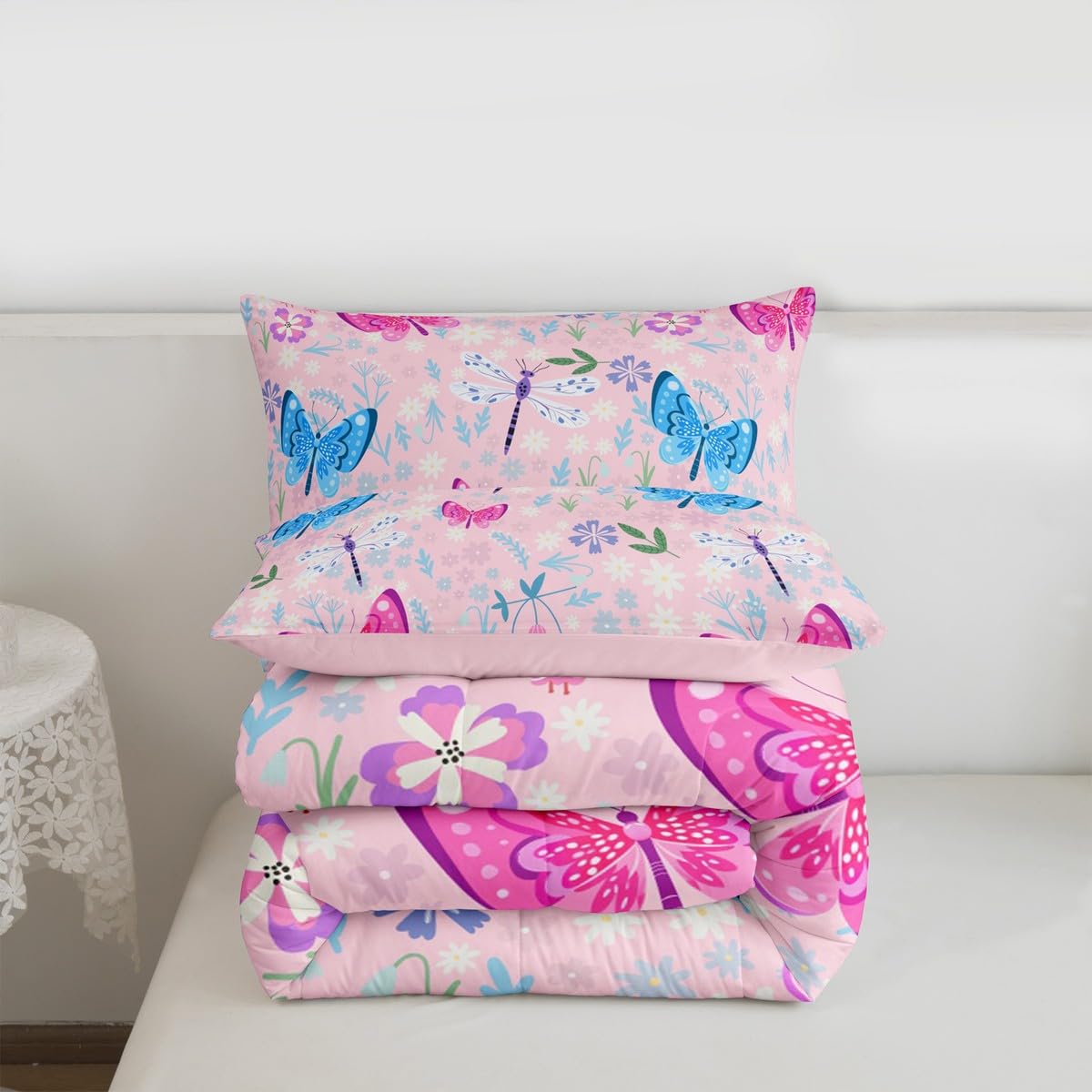 Butterfly Kids Comforter Set King Size for Kids Boys Girls (Multi 811 / King)
