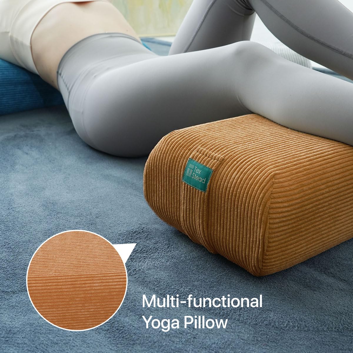 Yoga Bolster Pillow for Meditation and Support (Orange)